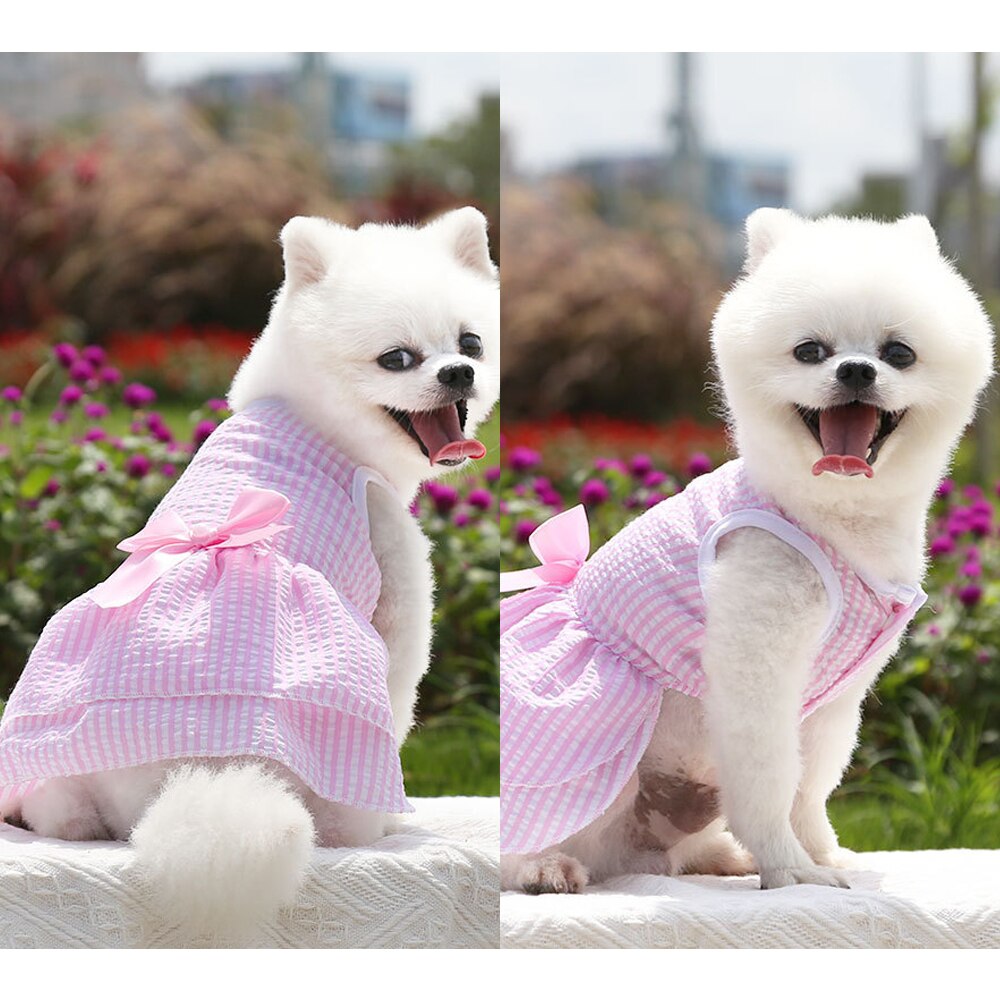 Pet Skirt Dogs And Cats Plaid Dress Skirt Bow Tie Skirt Dog Dress Cute Pet Clothing Pets Puppy Medium Large Dog
