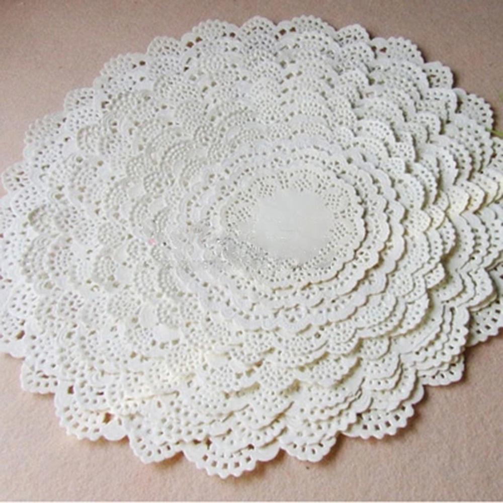 80 stk/lot vintage serviett romantisk uthult blondepapir doilies kakeholder håndverkspapir til bryllupsdekorasjon: 267mm