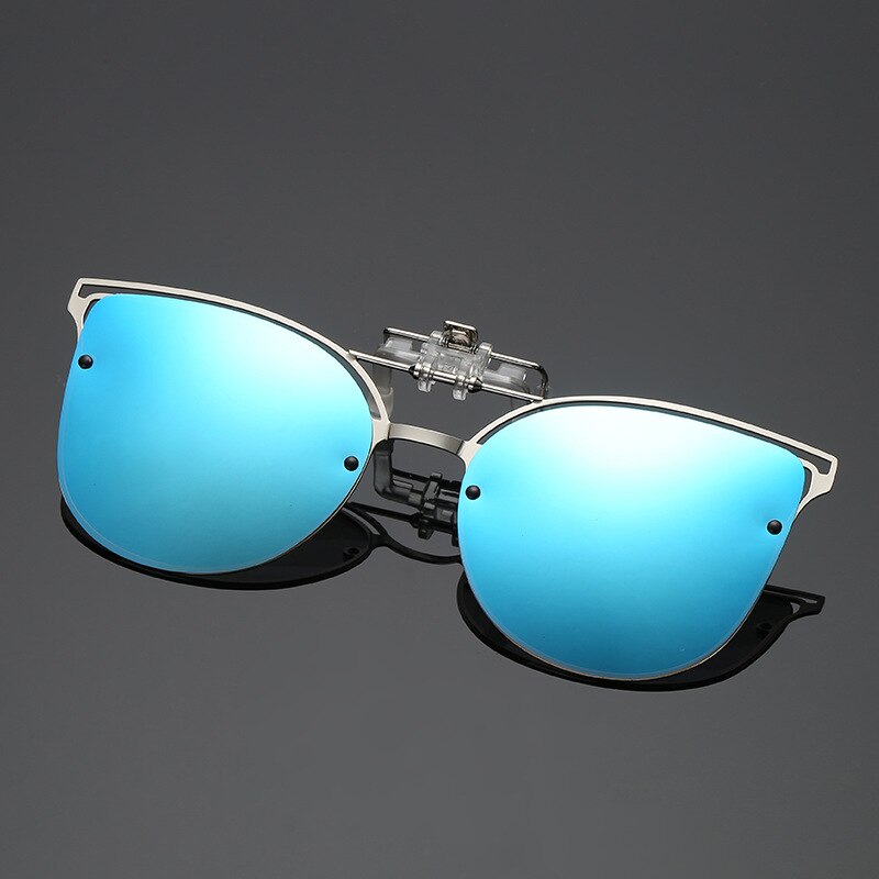 Yooske luksus polariseret klip på solbriller kvinder, der kører nattesyn linse kat øje solbriller damer briller med pose klud: Blå
