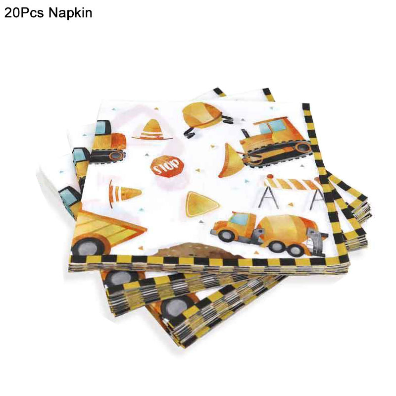 Bouwtafelkleed Dump Truck Tafelkleed Wegwerptafelkleed voor Bouw Verjaardagsfeestje Decoratiebenodigdheden: Light Grey