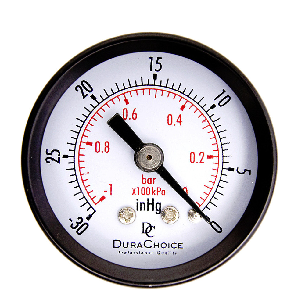 Manomètre Axial Double Échelle 0-1 Bar / 0-15 Psi - Acier Inoxydable Pour Air, Eau Et Carburant