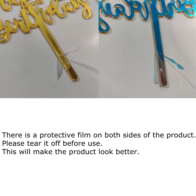 Mirror Acrylic Cake Topper Cute Crown Happy Birthday Letters Cake Topper For Kids Birthday Cake Decor Baby Shower Cake Topper