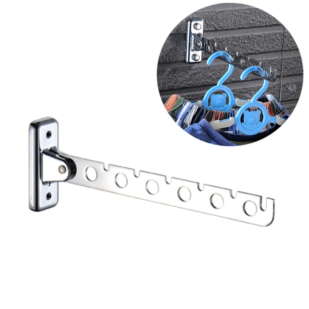 Opklapbare Rvs Wall Mounted Hanger Haak Garderobe Garderobe Fold Hanger