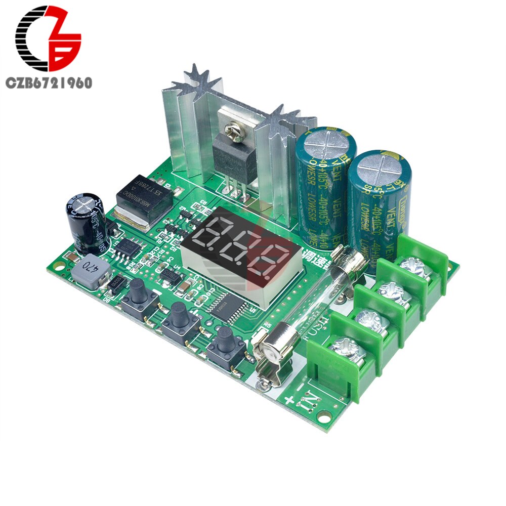 600W DC 12-60V 10A Digital PWM DC Motor Speed Controller Red LED Soft Start Brushless Motor Speed Control Power Regulator