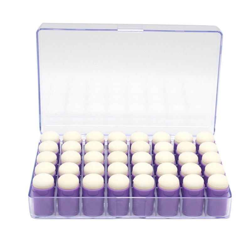 40Pcs Finger Sponge Daubers Painting Ink Pad Stamping Brush Craft Case Art Tool with Box Scrapbooking DIY Crafts: Purple