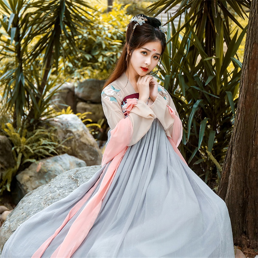 Traditional Chinese Clothing Women Hanfu Fairy Dress Ancient Han Dynasty Princess National Stage Folk Dance Festival Outfit