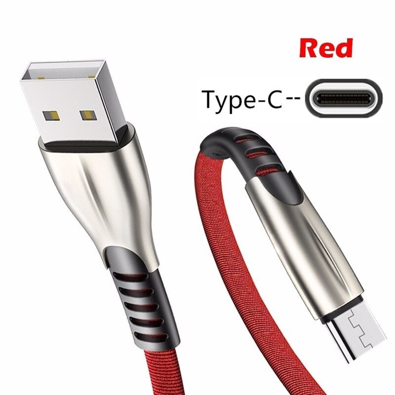 Eu-wandcontactdoos usb-lader 3a snel opladen type c-datakabel voor huawei p smart z  p20 p30 lite mate 20 10 honor 8 9x 30 pro-telefoon: Alleen rode 1m kabel