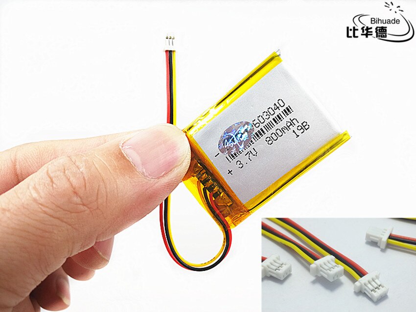 JST PH 1,0mm 3 pin 3,7 V,800mAH 603040 polímero de iones de litio/Li-ion batería para tablet pc Banco, GPS,mp3,mp4