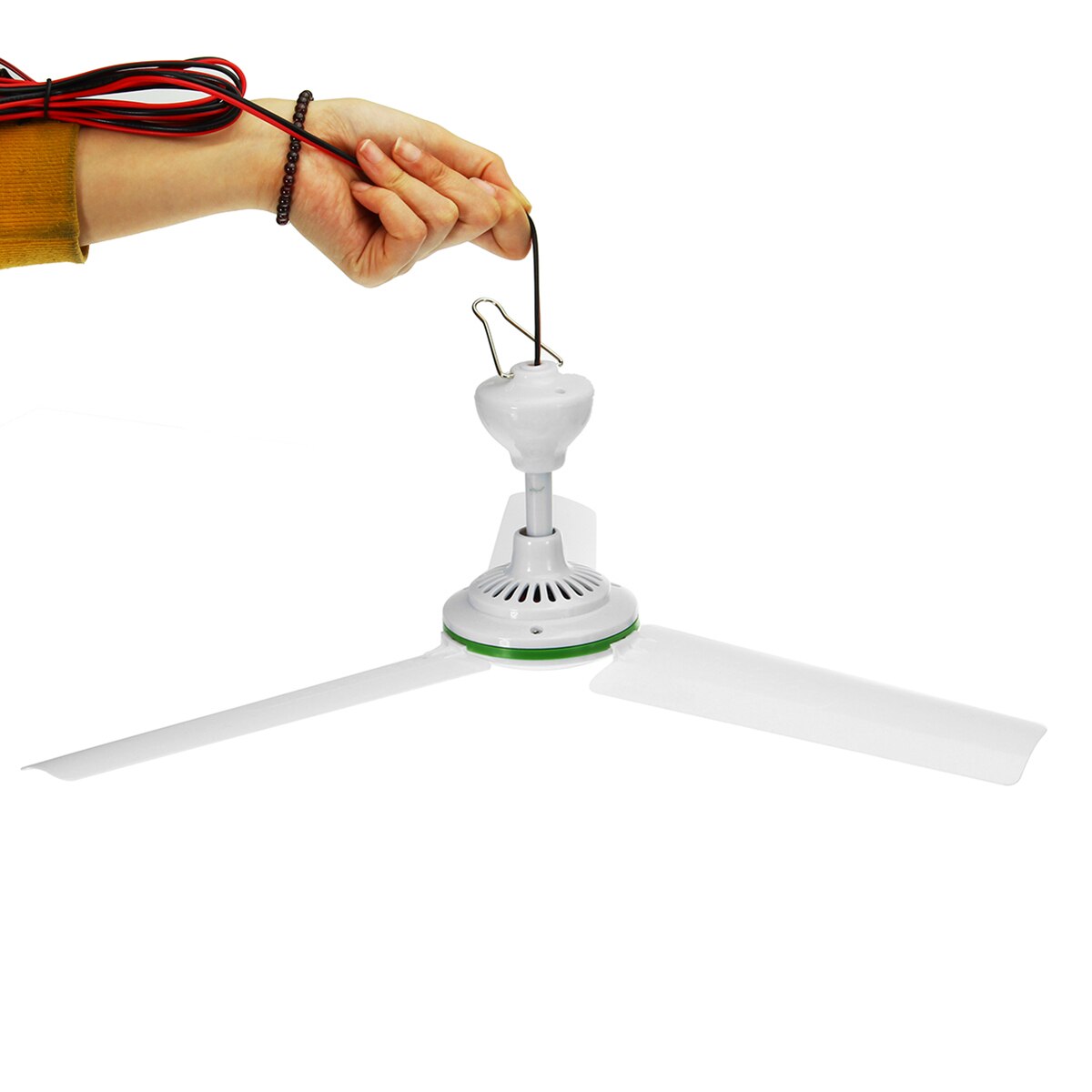 Environmental-friendly 12V 6W Solar Ceiling Fan Solar Powered Cooling Fans Small Air Conditioning Appliances