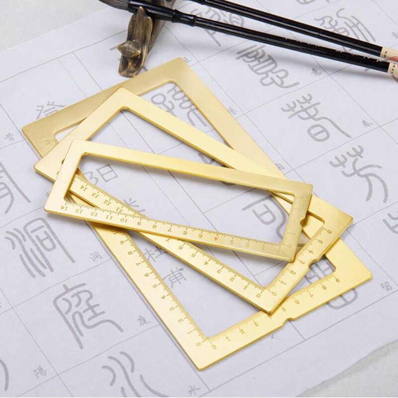 Mul-funzionale in Ottone cornice Righello Righello con il centimetro scala pape peso calligrafia forniture 3 DIMENSIONI