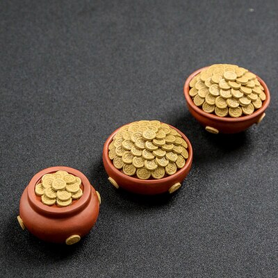 Sable violet chanceux thé ornements pour animaux de compagnie peut élever Boutique lingots Cornucopia zodiaque chien Wang Cai thé accessoires