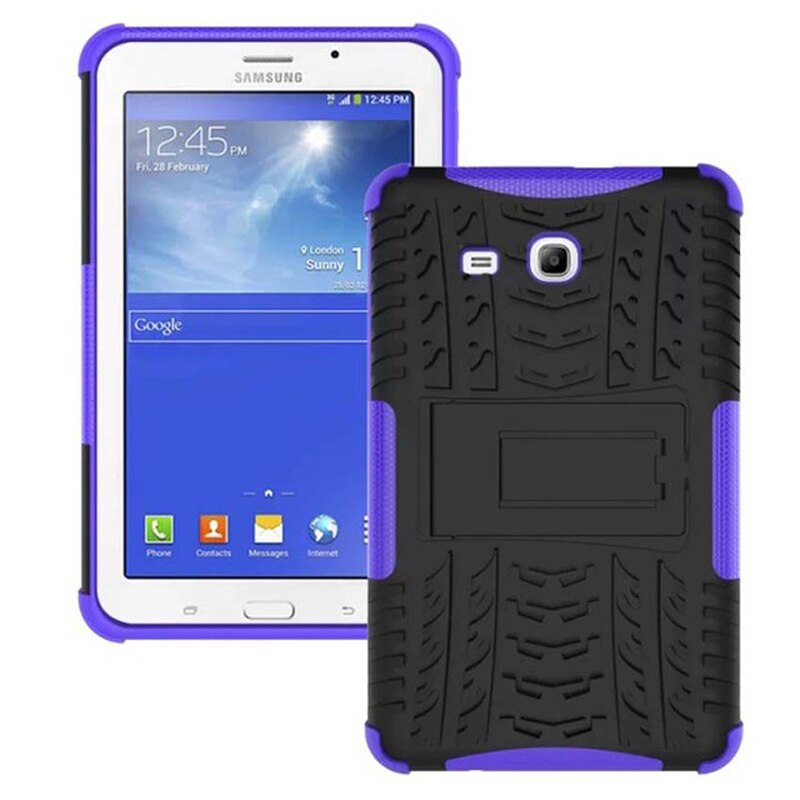 Siliconen hoesje voor samsung galaxy tab 3 lite 7.0 t110 t111, 7.0 inch cover voor samsung tab e lite 7 sm-t113 t116 , inclusief hoesje, screenprotector en pen.: Paars