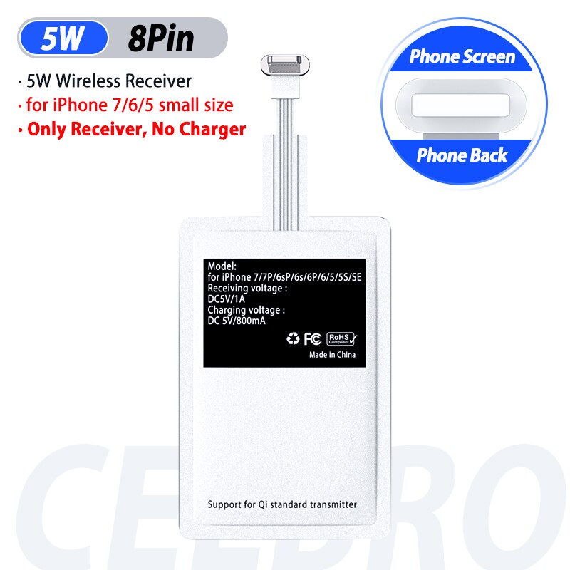 10W Qi Draadloze Oplader Draadloze Telefoon Lading Pad Quick Charge Pad Mobiele Telefoon Oplader voor iPhone 11 Pro Max xiaomi Note 10 Pro: Small Size