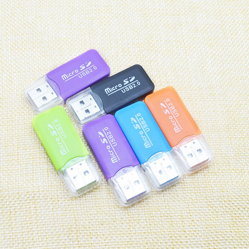 Mini Memory Card Reader Voor Micro Sd Card Usb 2.0 High Speed Voor Laptop Geheugenkaart Micro Sd Accessoire willekeurige Kleur