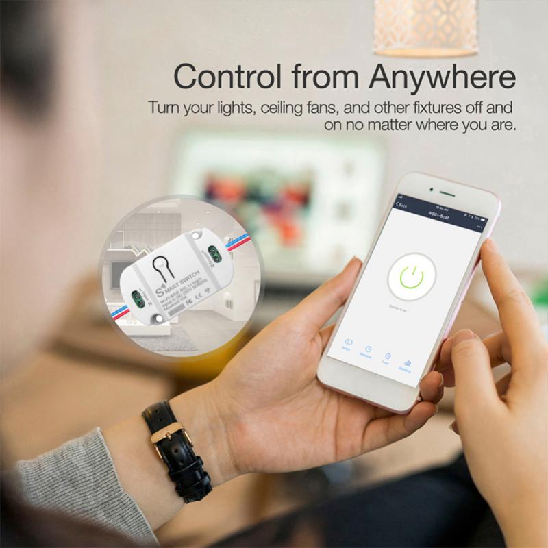 Tuya APP 10A Wifi Smart Switch Timer Wireless Switch Smart Home Automation Accessories Compatible with Alexa Google Home