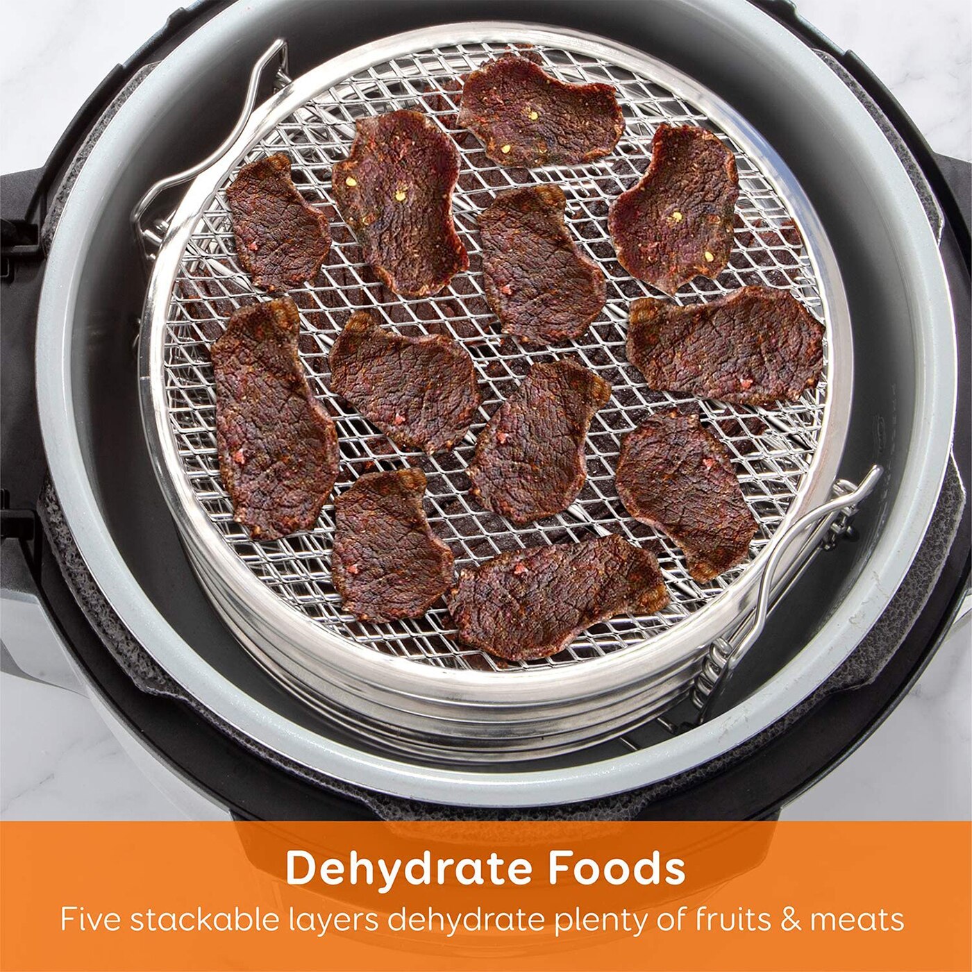 5Pcs Dehydrator Rack Stainless Steel Stackable Instant Pot Stand Air Fryer Accessories Easy Setup Pressure Cooker Kitchen Tools