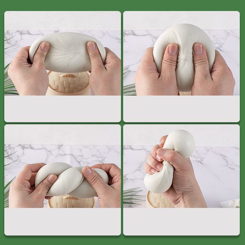 Antistress press gris ball stressavlastning fidget leker søt dampet utstoppet bolle morsom squishy stressball klemme leke