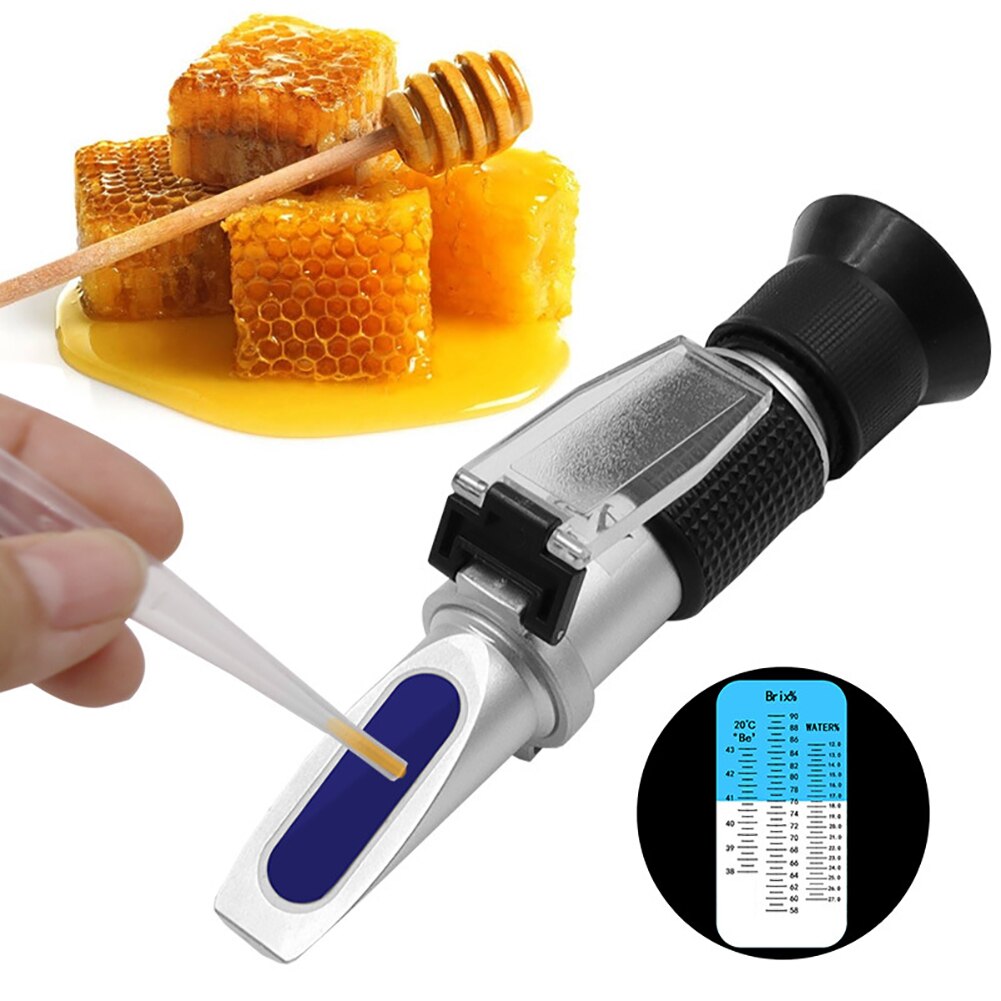 Hand-held Honey Automatic Monitoring Refractometer Sugar Meter Honey Moisturizing 58-92% Ratio Range Honey Meter Measure Tool