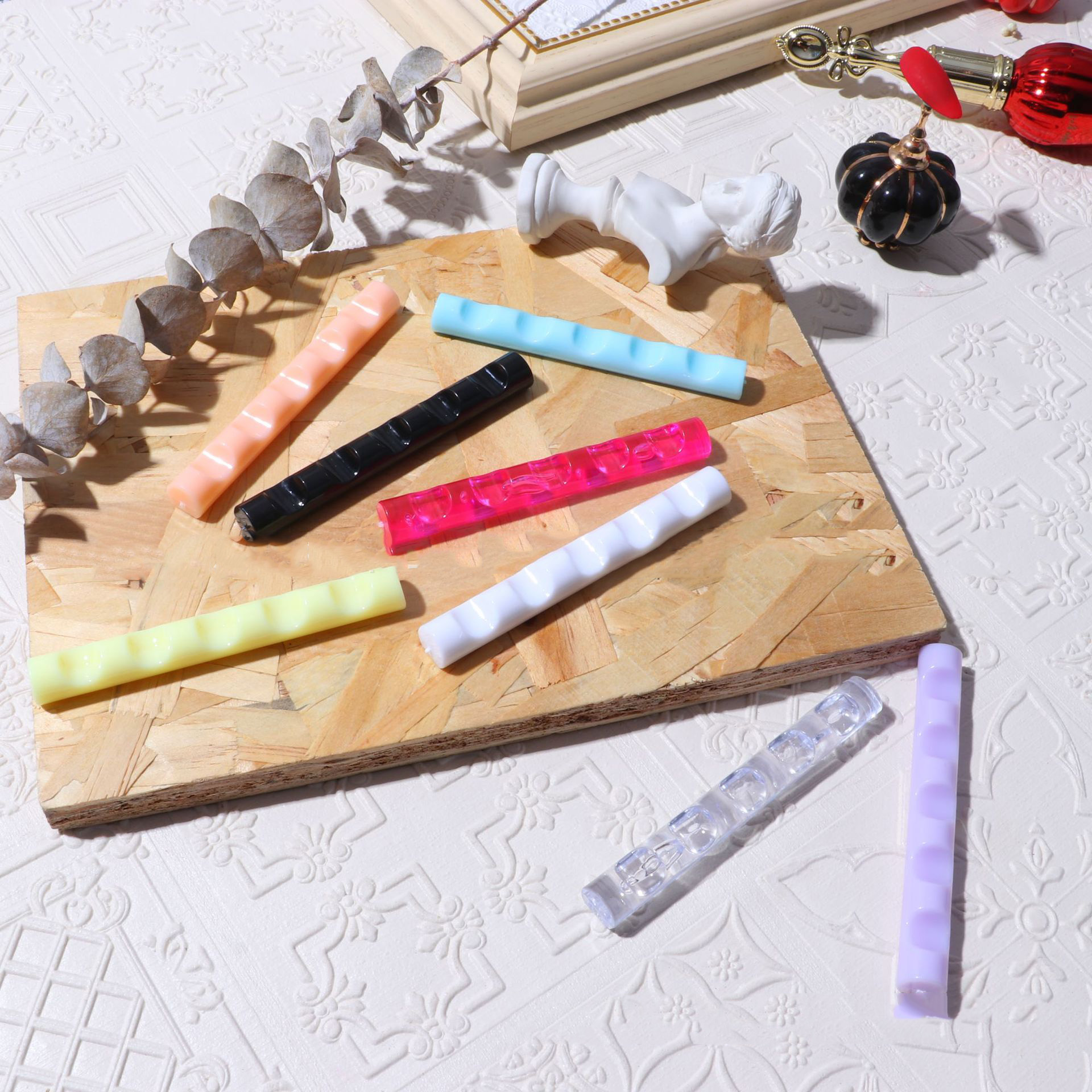 1 st nagelkonstborstehållare stativ med 5 rutnät nagelmålningspennhållare manikyrpennhållare stativ hylla akryldisplay manikyrverktyg