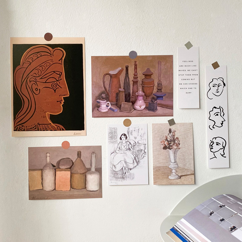 Nordic Eenvoudige Art Postkaart Muur Sticker Fotografie Props Diy Witte Achtergrond Collocatie Kamer Decoratie Kaart Wenskaart: 5
