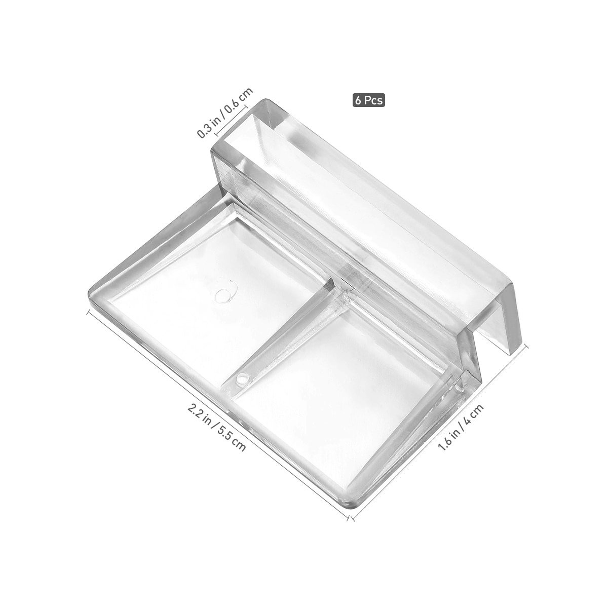 POPETPOP-soportes de acrílico para acuario, cubierta de cristal transparente para pecera, Clip de soporte de 6mm, 6 uds.