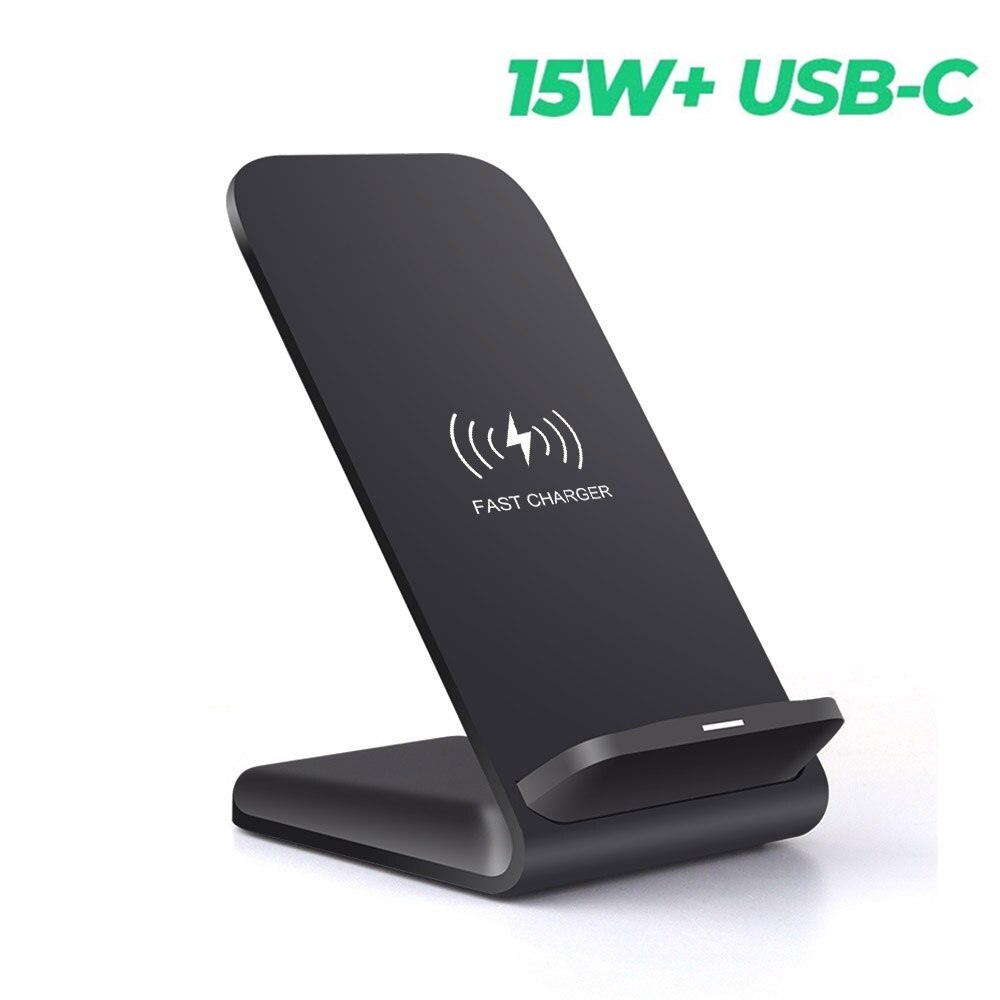 FDGAO 15W Qi support de chargeur sans fil pour iPhone 11 Pro XR 8 X XS MAX QC 3.0 10W USB C charge rapide pour Samsung S10 S9 Note 10 9: 15W Type C