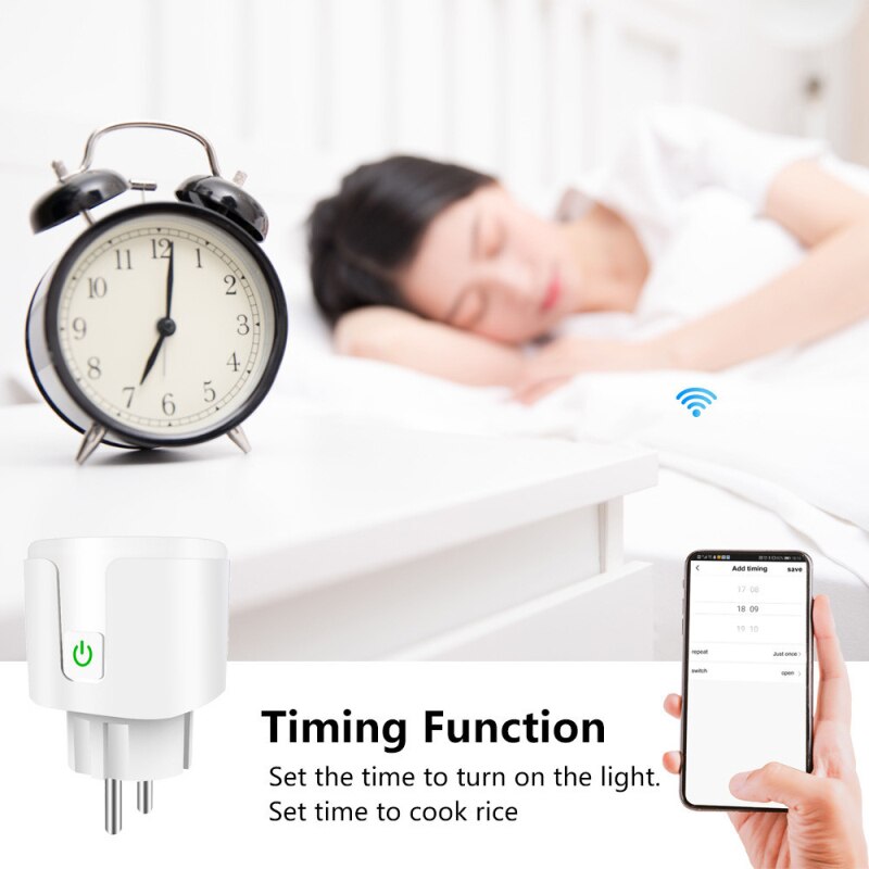 WiFi Smart Plug 16A EU Socket Tuya Smart Life APP Work With Alexa Google Home Assistant Voice Control Power Monitor Timing
