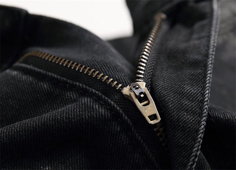 MORUANCLE męskie porwane jeansy spodnie z otworami moda zniszczone spodnie jeansowe prosty krój otarte jeansy Plus rozmiar 28-42