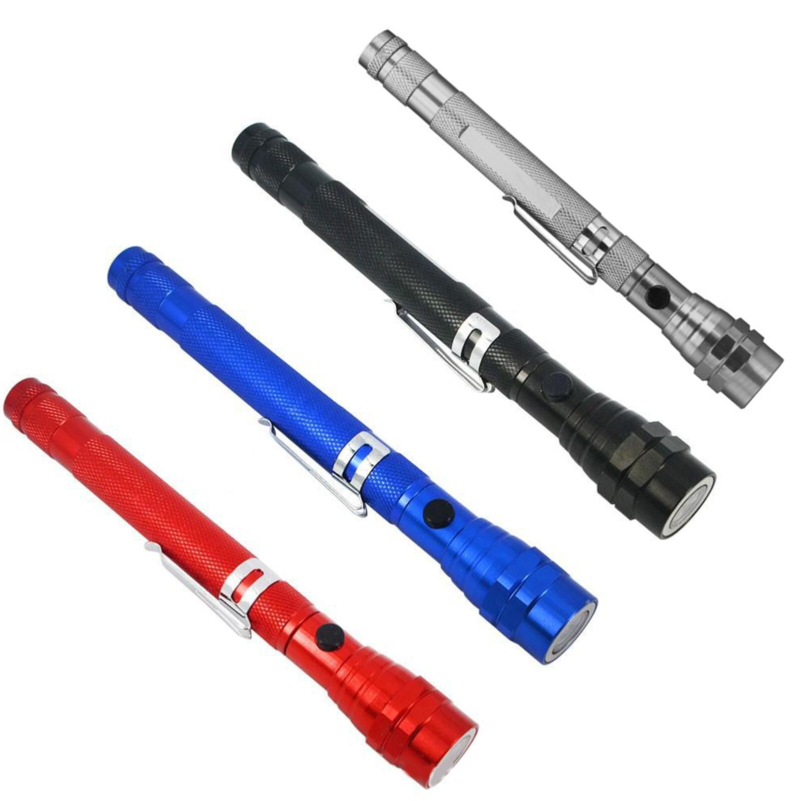 3-LED Magnetic Flashlight Pen Torch Retractable Free Bending Car Repair Light Small Pocket Linterna for Working
