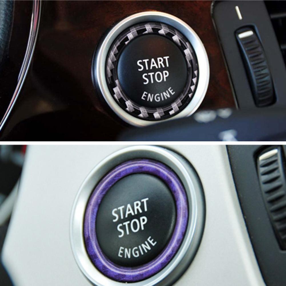 Bilmotor start stopp knapp dekorationsring trim bilar bil biltillbehör styling för bmw 1/3/5 serie  e87 e90 e60 320