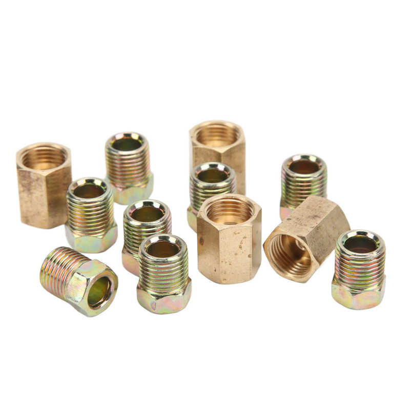Brake Line Union Brake Line Fittings Solid Lightweight High Hardness for 1/4inch Brake Tube
