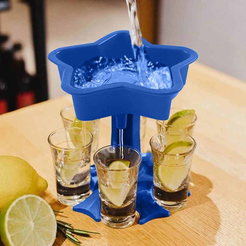 5 Shot Glass Dispenser Liquor Dispenser Caddy Portable Dispenser Party Bar Accessories Drinking Games Glass Dispenser