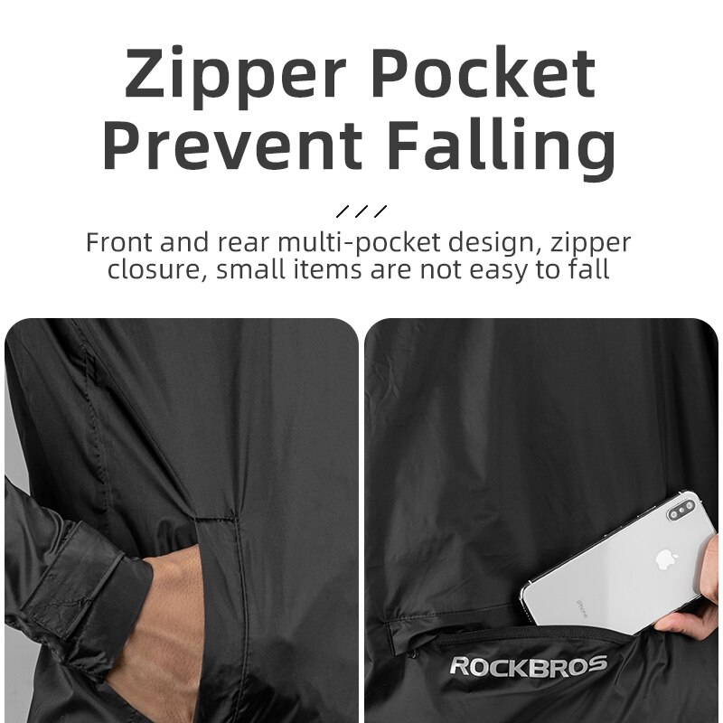 ROCKBROS-chubasquero con capucha para ciclismo, impermeable, reflectante, protección UV, secado rápido, equipo deportivo para exteriores