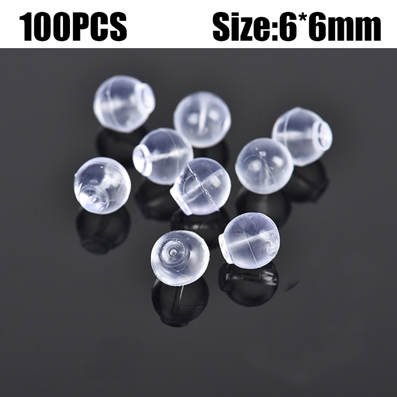 500 Uds caja de tapones para los oídos aleación de goma de silicona transparente pendiente cierre pendientes Kit de accesorios DIY joyería hacer hallazgos de gancho para las orejas: Rojo