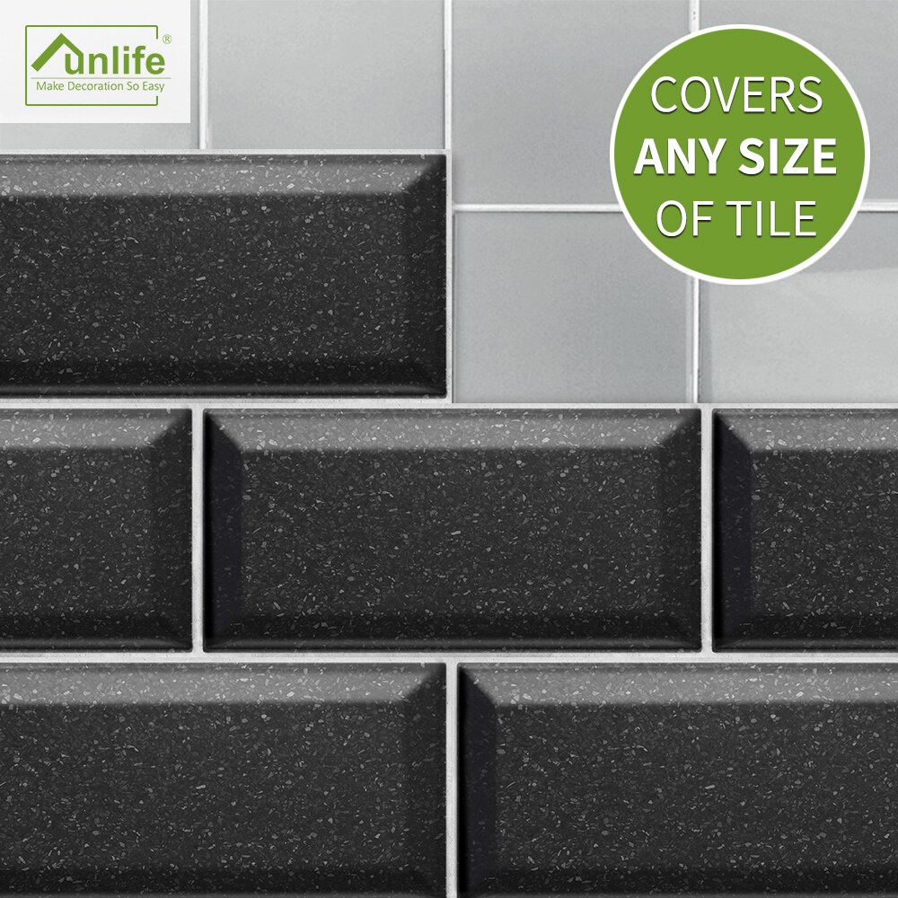 Black imitation terrazzo high temperature ceramic tile stickers PVC waterproof brick pattern self-adhesive 3d wall stickers