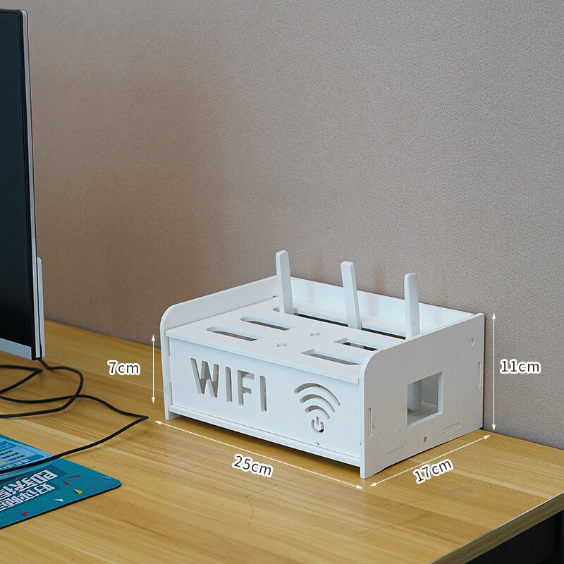 Wifi Router Regal Lagerung Boxen Große Kapazität Kabel Energie Plus Draht Halterung Lagerung Kasten Holz-Kunststoff Zauberstab Regal Stecker halterung: A