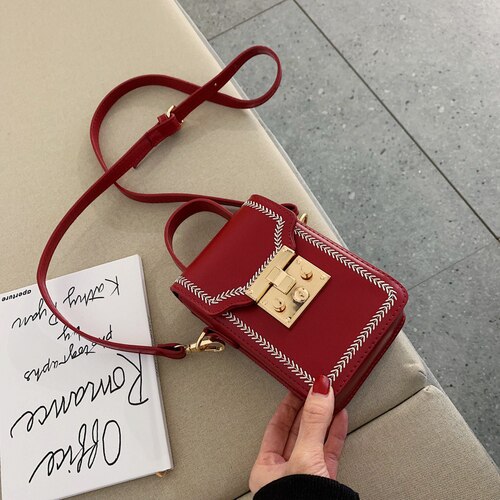 nouvelle femmes petit sac à main messager mini sac à bandoulière femmes vintage mignon sac: Red