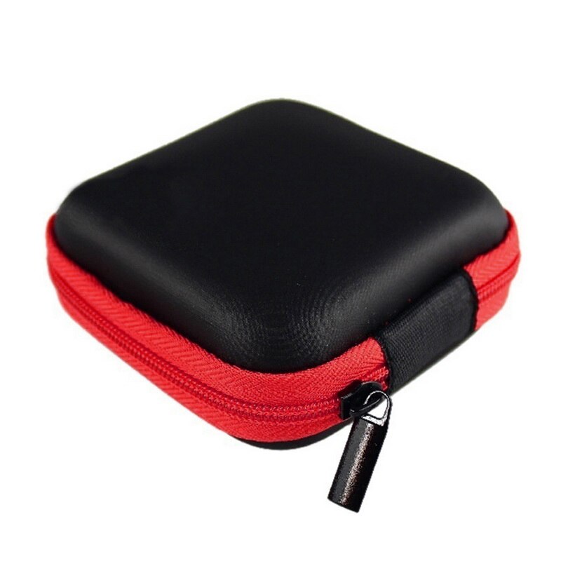 Multi-grid Earphone Case Storage Bag Organizer Polyester Data Cable Travel Storage Bags Power Bank Bag Multifunction: red 8x8x3cm