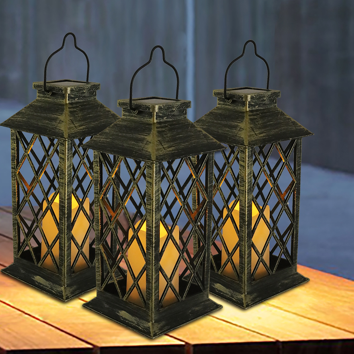 Lámpara de vela Solar, luz LED nocturna, candelabro Retro para el hogar, patio, decoración del pasillo, luces colgantes, lámpara de vela iluminada para escritorio