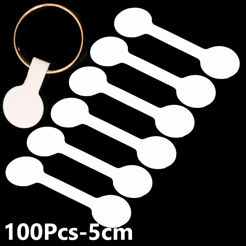 100 Stuks Sieraden Prijskaartjes Zelf-Stickers Blanco Vierkante Ronde Labels Voor Ring Ketting Armband Display Prijs Kaarten Diy: WHITE