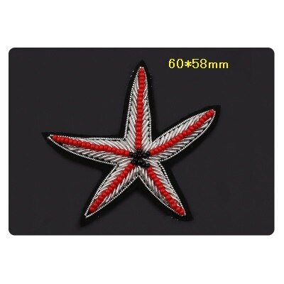 DIY 3D Hand embroidered badges Starfish/sunflower/Strawberry/moon Armband applique for Coat Trousers Bag Brooch: Sea stars