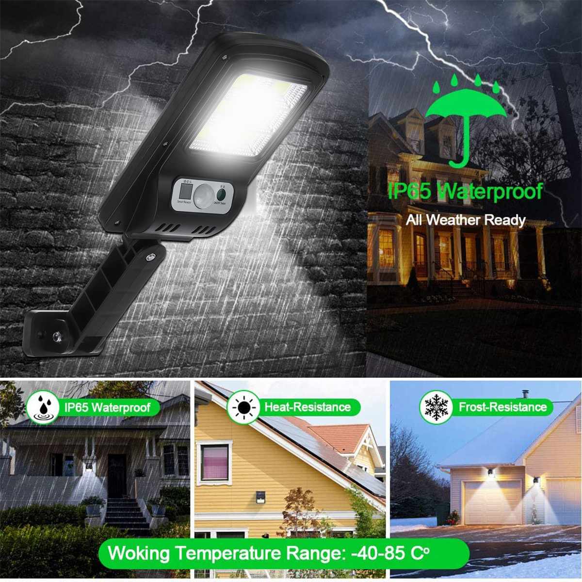 800W Solar Street Lights COB Led Light Waterproof PIR Motion Sensor Outdoor Wall Light Security Light Solar Lamp Garden Lighting