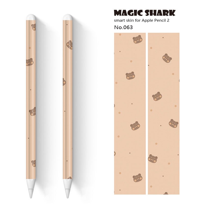 Magisk haj sød tegnefilm kanin bjørn ultra tynd 3m pvc film etui skin tape klistermærke til æble blyant 2 stylus: 063