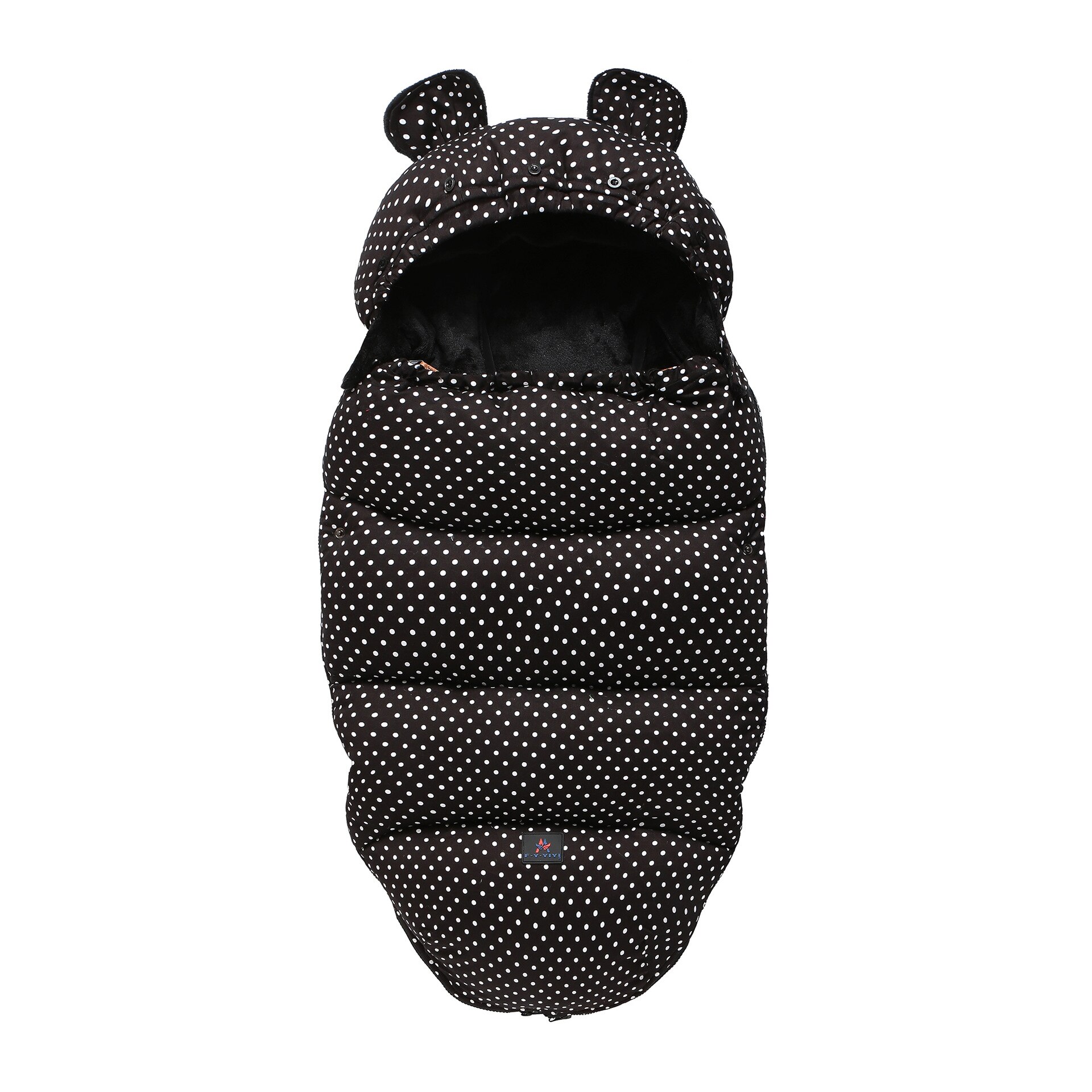 Sacos de dormir calientes de invierno para bebé recién nacido, forro para bebé, envoltura de lana para envolver cochecito, manta para bebé, sacos de dormir: black no fur