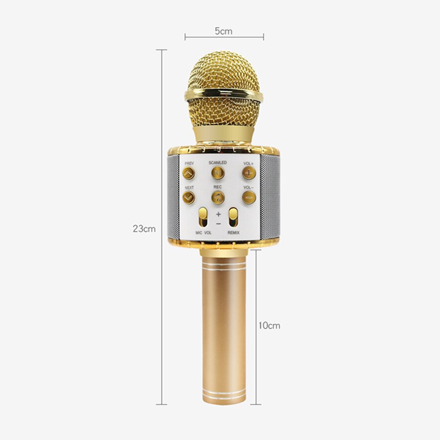 Microfono Karaoke MAMEN - Bluetooth Wireless 4.2.2 - Cambia Voce - Batteria 1800 mAh - Microfono Condensatore Portatile