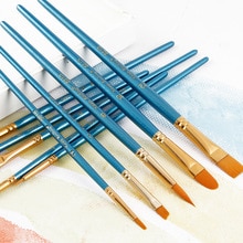 10 stk maling efter antal børster træhåndtag syntetisk pensel sæt til modelbygningskunst pensel forsyninger