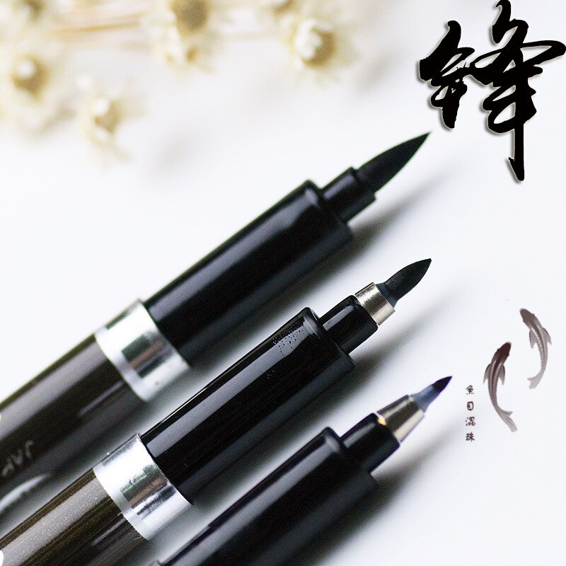 3 Nib Brush Pen Calligraphy Pen Chinese Words Student Learning Stationery Art Drawing Marker Pens School Supplies