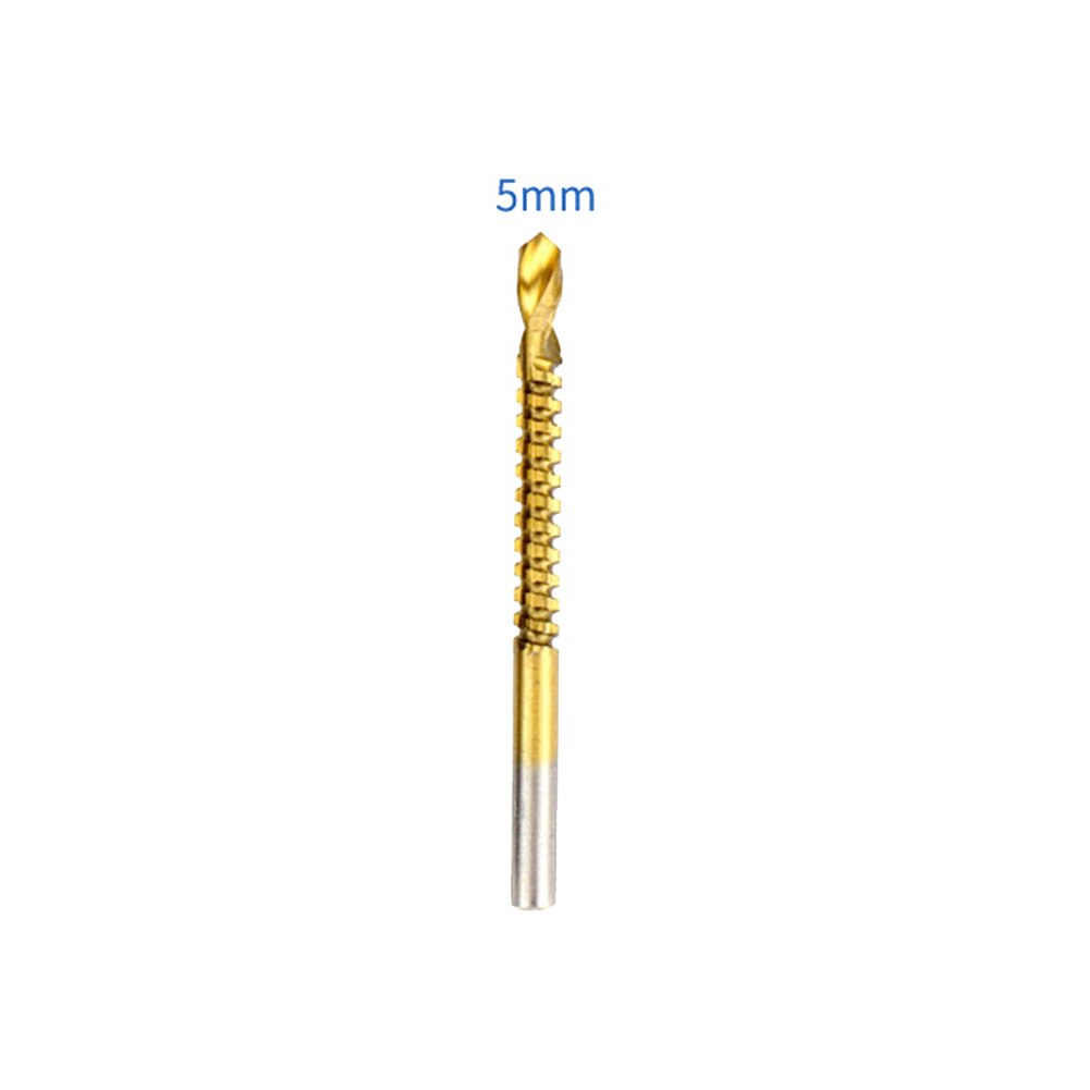 1/6 Stuks 3-8Mm Titanium Coated Hss Boor Elektrische Boor Gat Groovende Boor Zaag Timmerman houtbewerking Gereedschap: 1pc 5mm