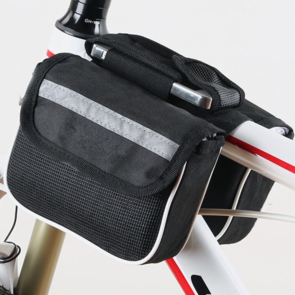 Mtb Fiets Zadeltas Frame Top Tube Fietsen Telefoon Case Fiets Pouch Telefoon Dubbele Tas Fiets Accessoires Reflecterende Streep