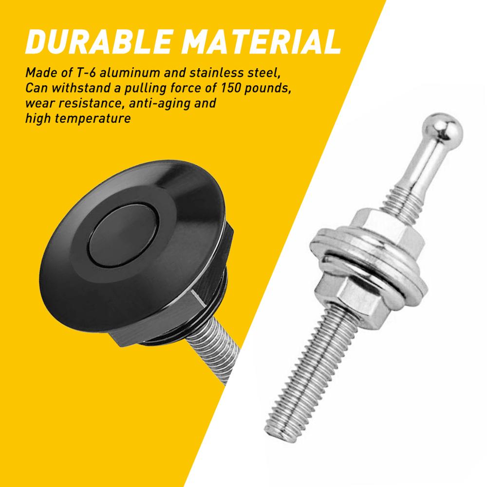 2Pcs 30mm Aluminum Alloy Push Button Quick Release Hood Pins Bonnet Lock Clip Latch Bumper Universal Auto Replacement Parts